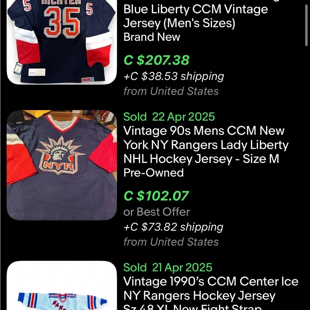 Vintage New York Rangers Liberty Jersey / CCM / Medium / 90s - Picture 12 of 12